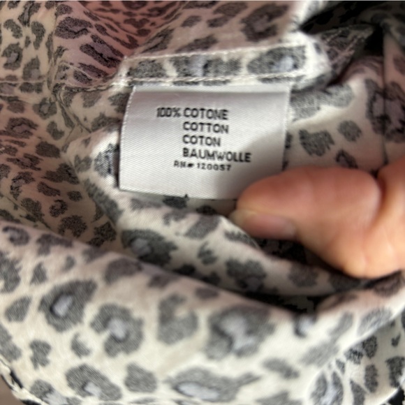 John Lennon thrashed Dress Shirt Leopard Print Faux Leather Trim Rocker Shirt - Picture 14 of 14